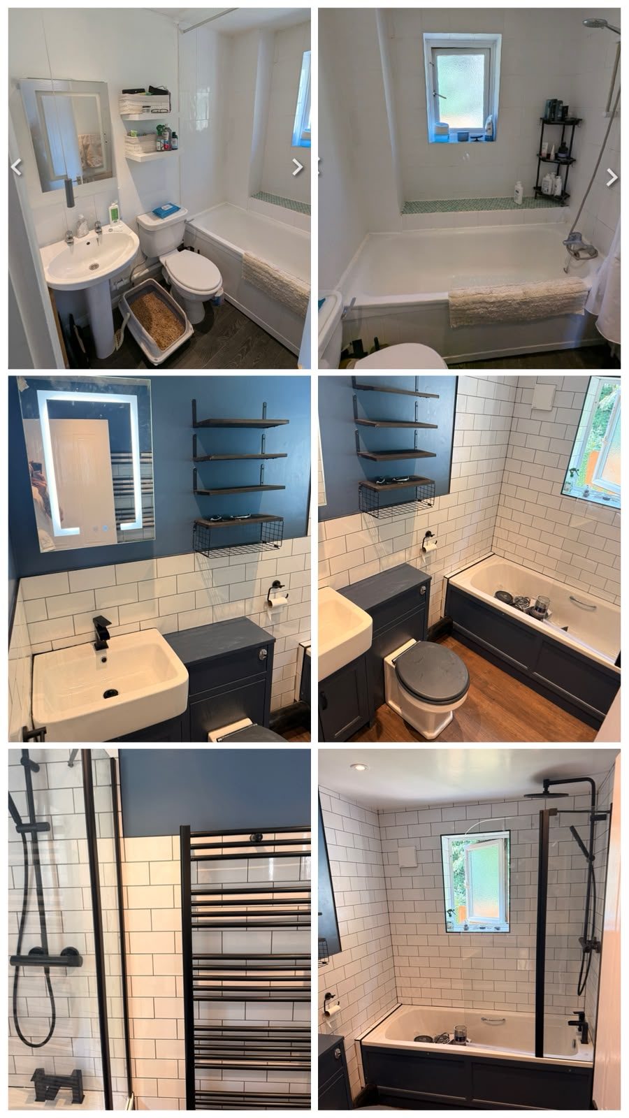 Selection of completed bathroom and plumbing jobs